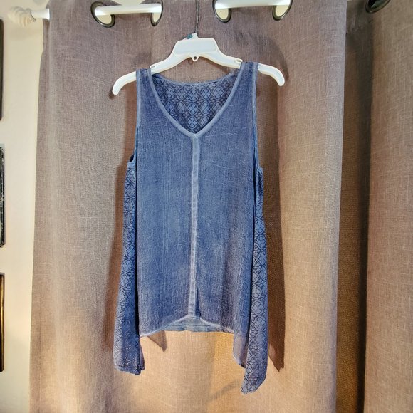 2 Piece Boho Sheer Asymmetrical Tank - Picture 1 of 4